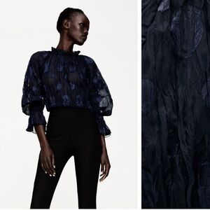 Zara Navy Blue Blouse